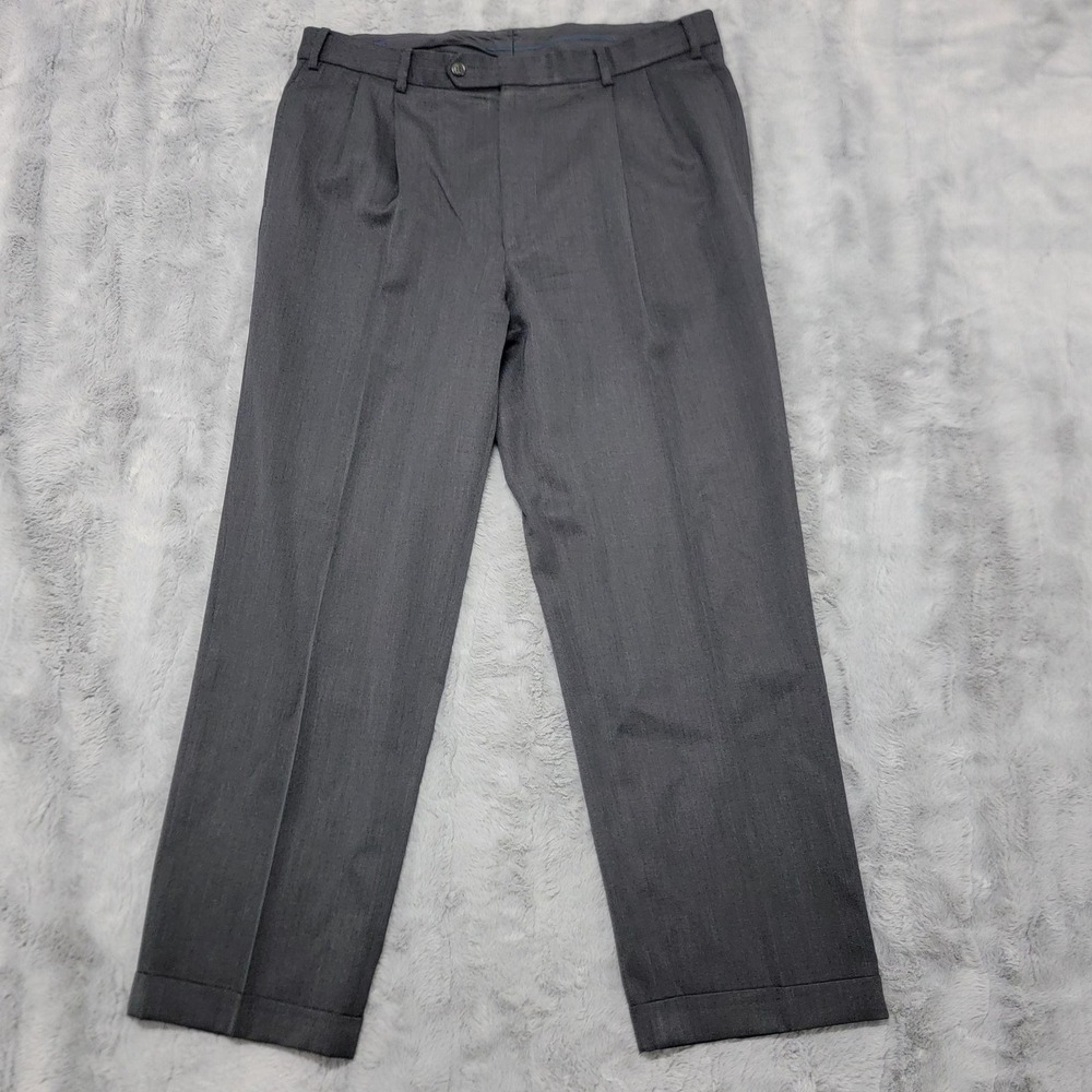 Brooks Brothers Pants Mens 36x32 Gray Wool Dress Pleated Classic Cuffed Canada